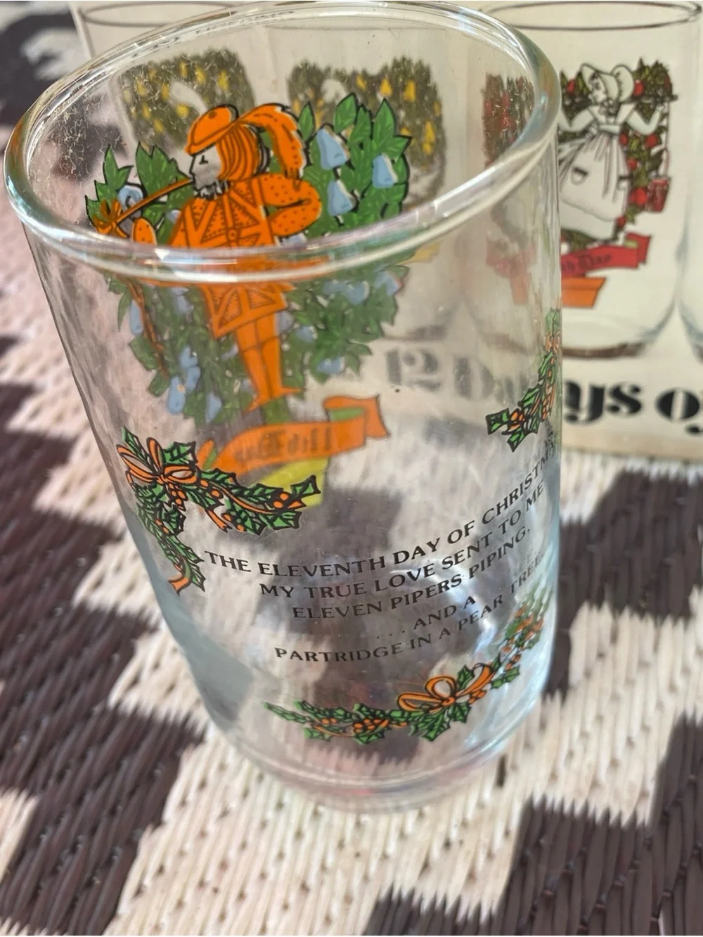 Anchor Hocking 12 Days of Christmas Holiday Glasses - Set with Box